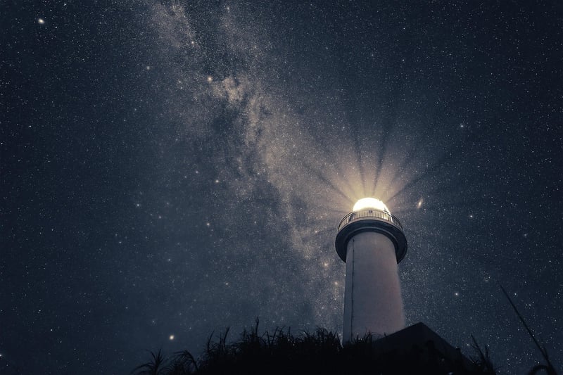 Milky way over a beach